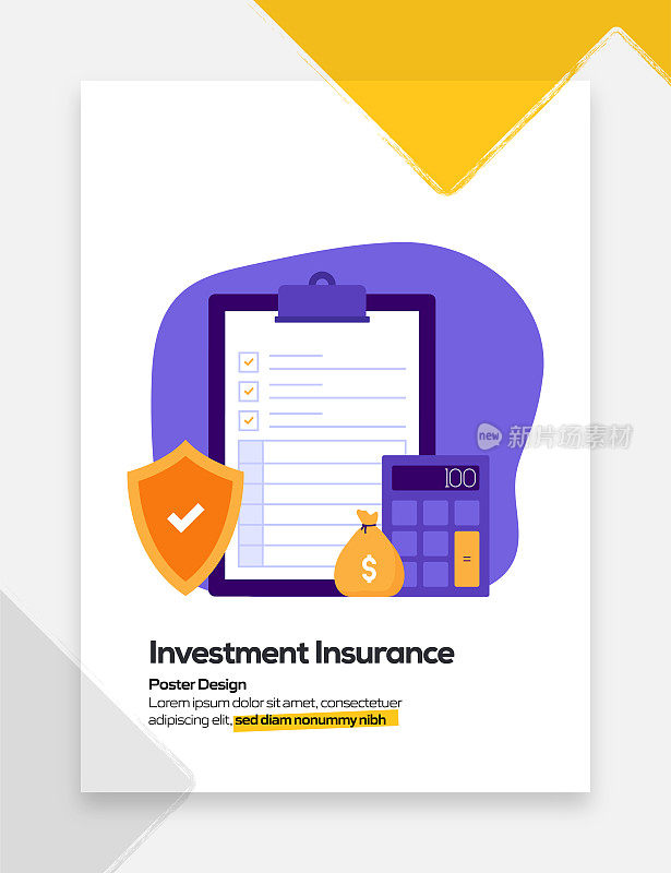 Investment Insurance Concept Flat Design for Posters, Covers and Banners. Modern Flat Design Vector Illustration.